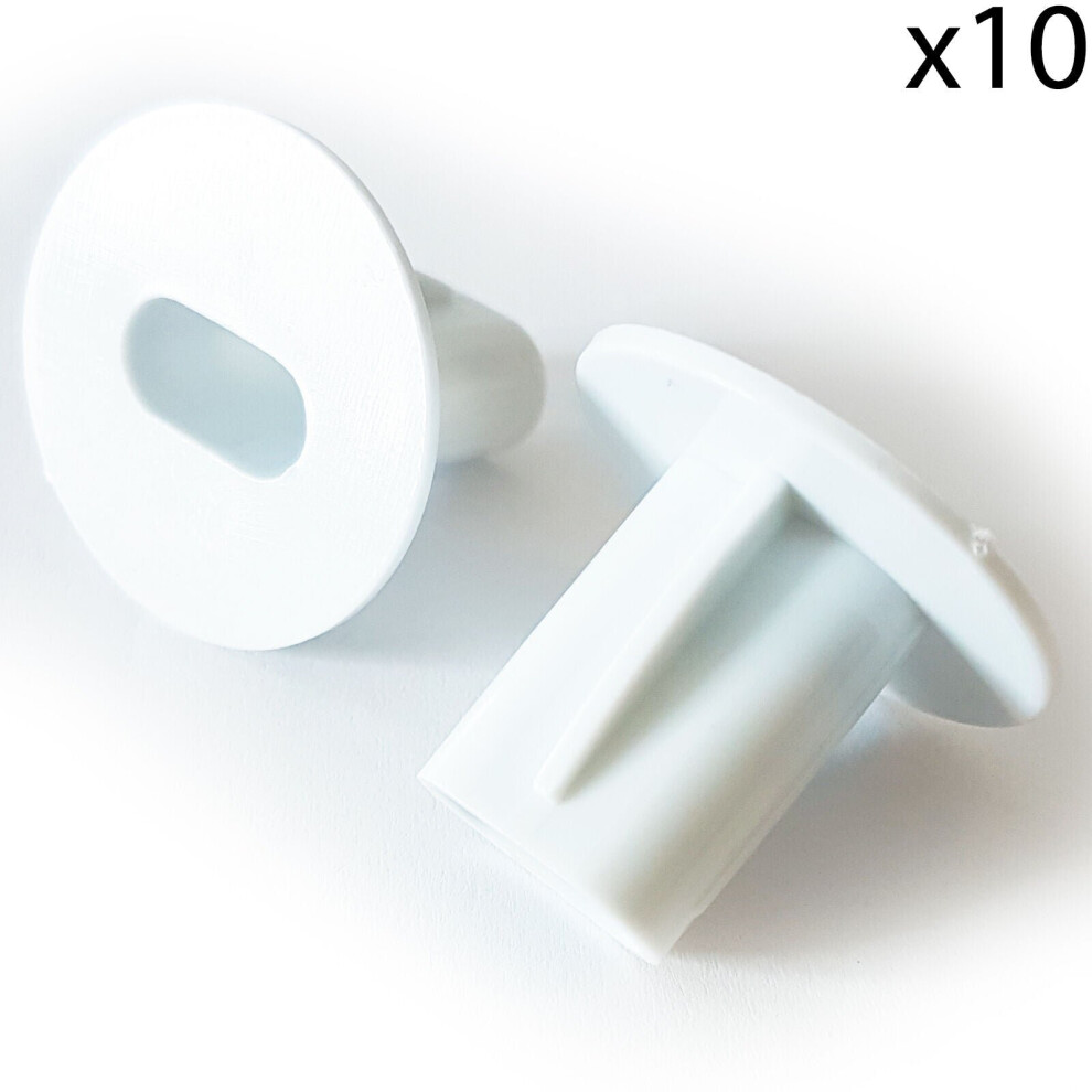 10x 8mm White Twin Shotgun Cable Bushes Feed Through Wall Cover Coax Hole Tidy