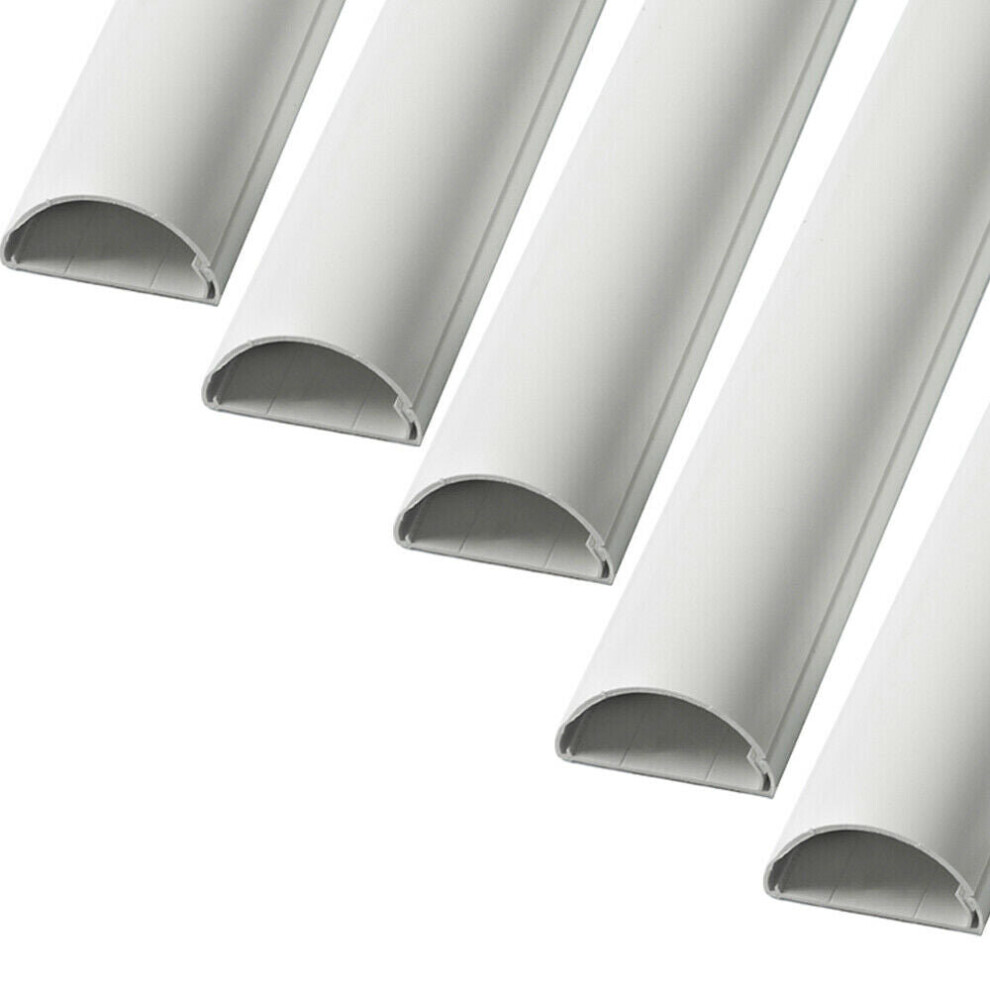 Loops 5x 1m (5m) - 16mm x 8mm White Speaker Cable Trunking/Conduit Cover - AV/TV Wall