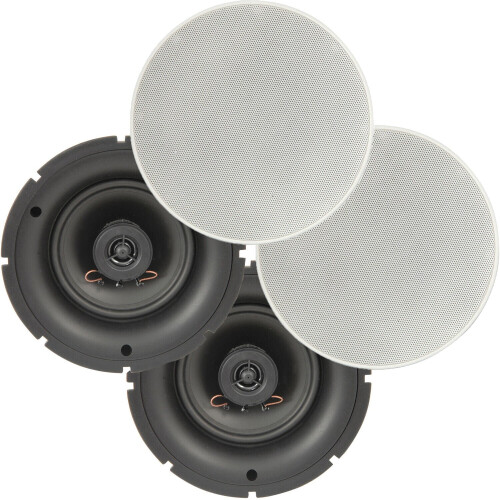 Loops 4 Pack PRO 6.5" 80W Low Profile Ceiling Speakers 2 Way Wall Mount Slim Line