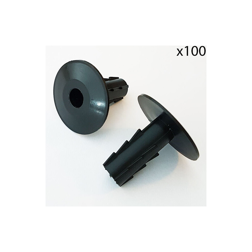 100x 8mm Black Single Cable Bushes Feed Through Wall Cover Coaxial Sat Hole Tidy