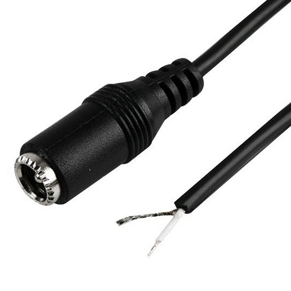2M Dc Power Cable Lead 5.5Mm X 2.1Mm Female Socket To Bare Ends Cctv Camera Dvr 5055538185816