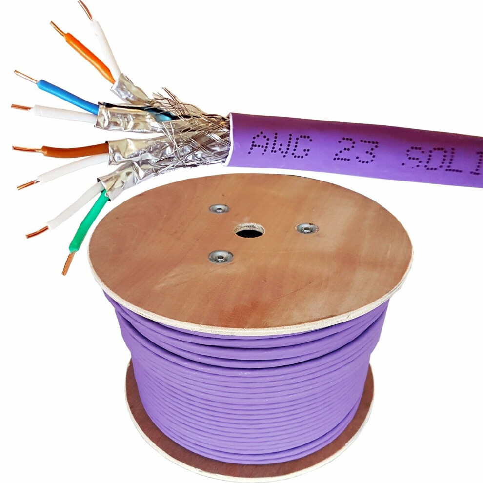 Loops 305M Cat6a S/Ftp Lszh Cable Low Smoke Shielded Screened Pure Copper 23 Awg Data
