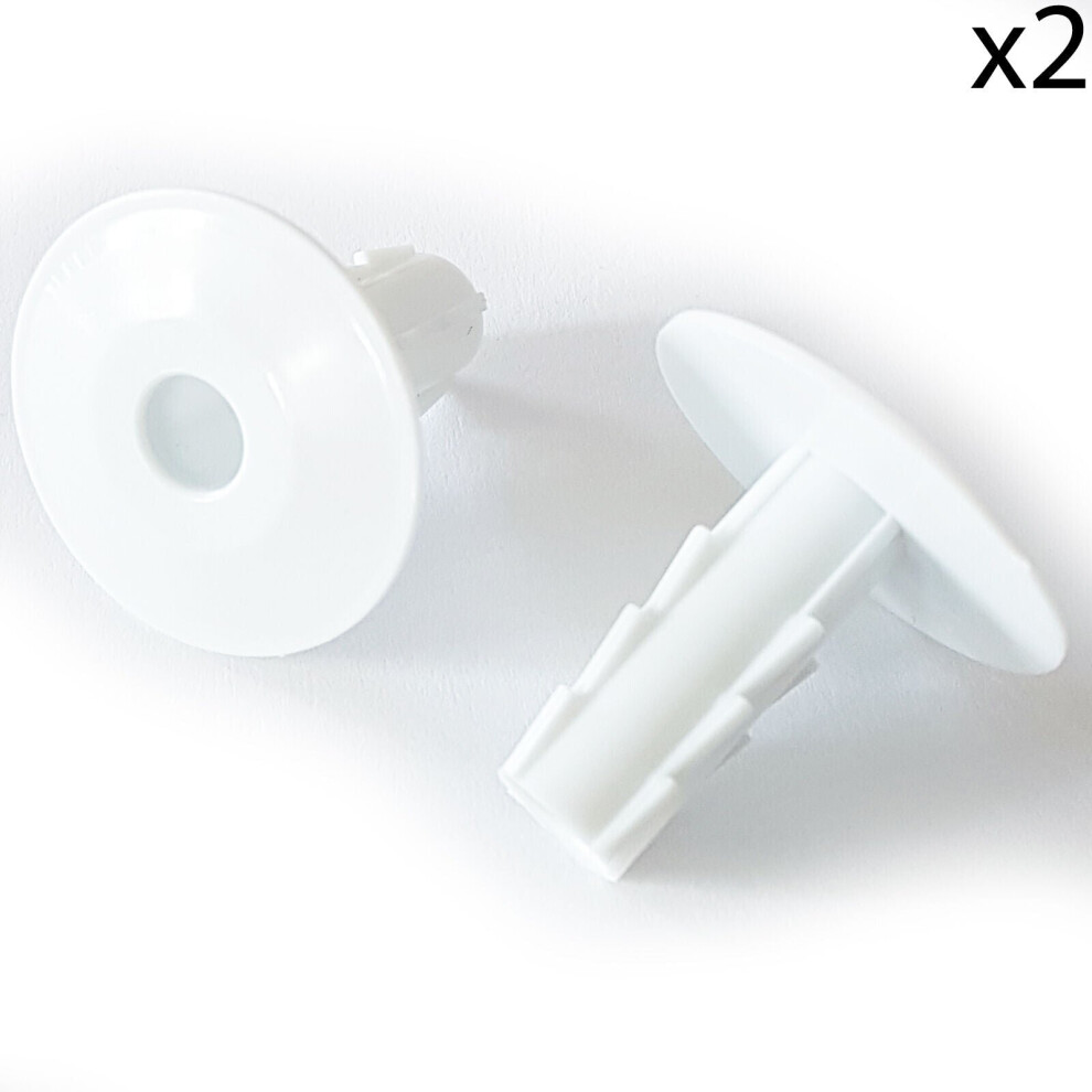 2x 8mm White Single Cable Bushes Feed Through Wall Cover Coaxial Hole Tidy Cap