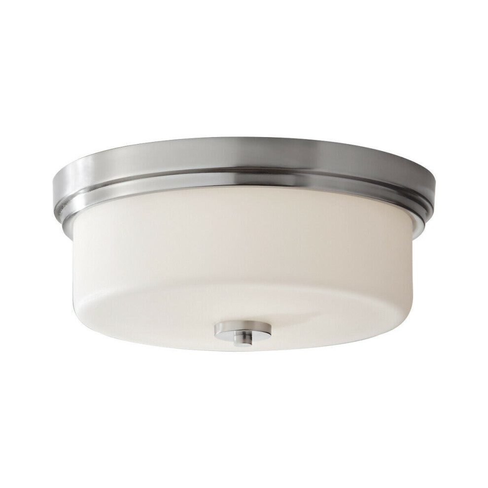 Loops 2 Bulb Flush Low Ceiling Polished Chrome Led E27 60W Bulb Light