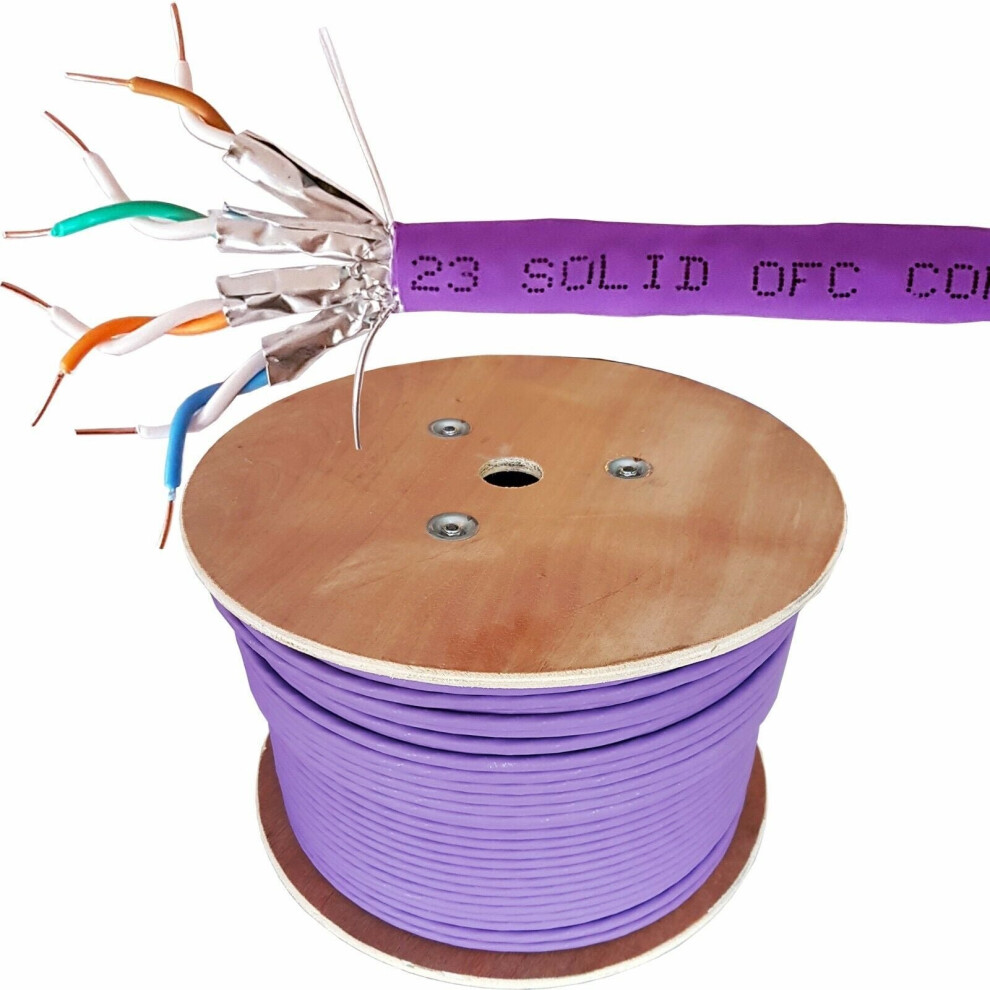 Loops 305M Cat6a U/Ftp Lszh Cable Low Smoke Shielded Screened Pure Copper 23 Awg Data