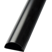 25cm 16mm x 8mm Black Speaker Cable Trunking Conduit Cover AV TV Ethernet Wall