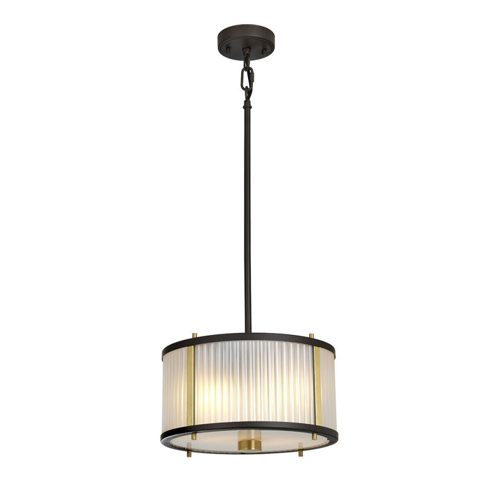 Loops 2 Bulb Ceiling Pendant Museum Painted Aged Brass Led E27 60W Bronze/Dark/Brown