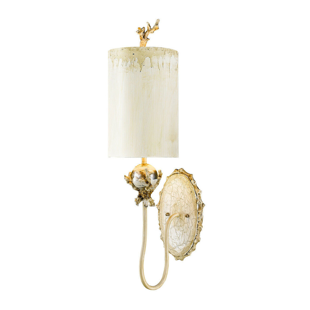 Loops Wall Light Sconce Putty Patina & Silver Leaf Led E27 60W Bulb