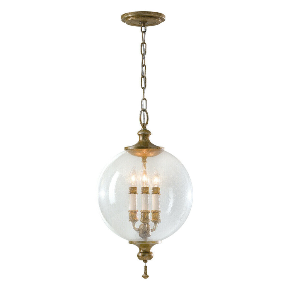 Loops 3 Bulb Ceiling Pendant Light Fitting Oxidized Silver Leaf Led E14 60W Bulb