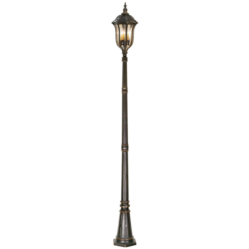 Loops Outdoor Ip44 4 Bulb Full Lamp Post Walnut Led E14 60W Bulb Outside External
