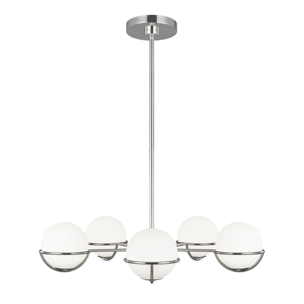 Loops 5 Bulb Chandelier Light Highly Polished Nickel Led G9 3.5W
