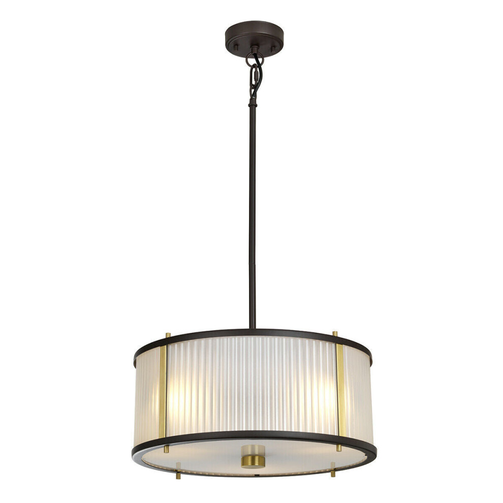 Loops 3 Bulb Ceiling Pendant Museum Painted / Aged Brass Led E27 60W Bronze/Dark/Brown