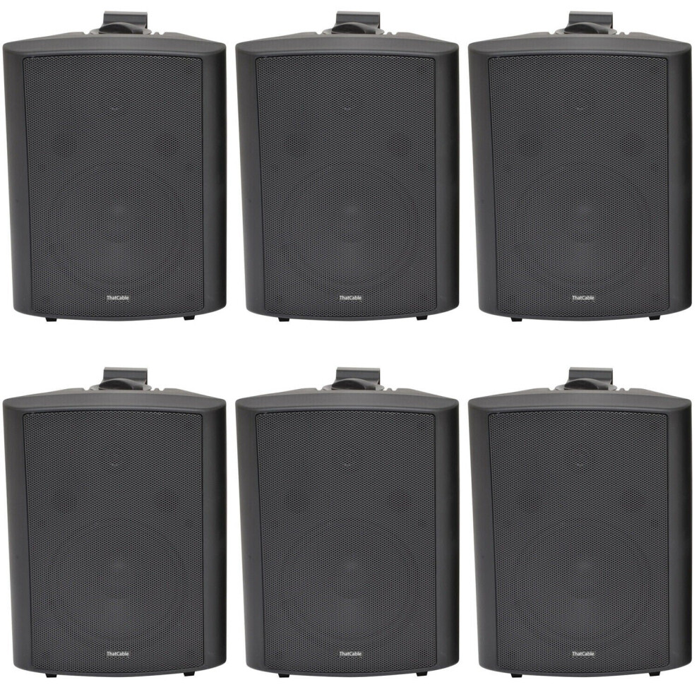 6x 180W Black Wall Mounted Stereo Speakers 8" 8Ohm LOUD Premium Audio & Music