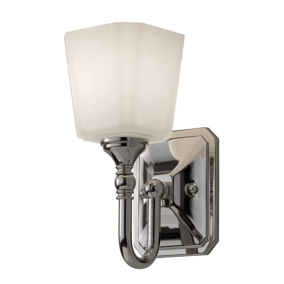 Loops Ip 44 Wall Light Opal Etched Glass Shade Polished Chrome Led G9 3.5W