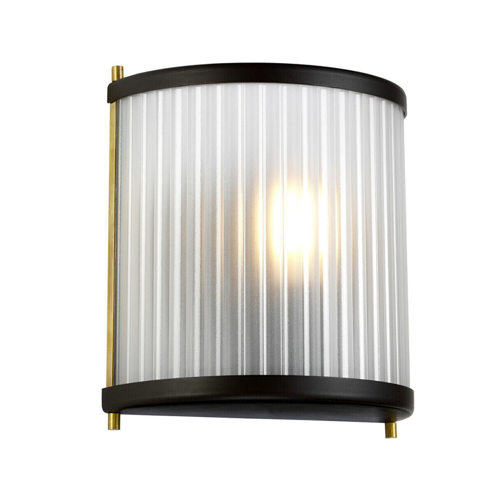 Loops Wall Museum Brown Painted / Aged Brass Led E27 60W Light/Bronze/Dark
