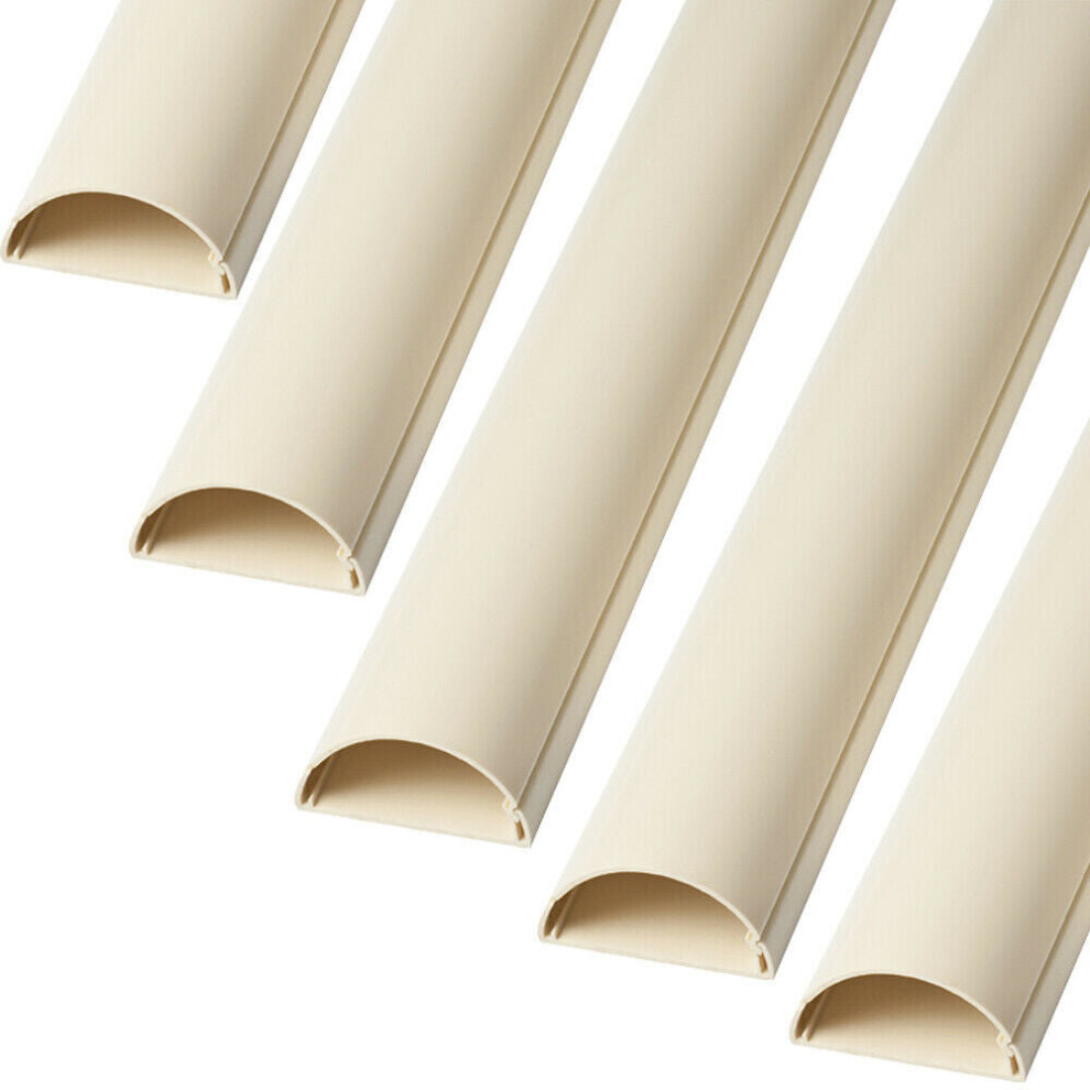 5x 1m (5m) - 16mm x 8mm Magnolia Speaker Cable Trunking/Conduit Cover - AV/TV Wall - CableFinder