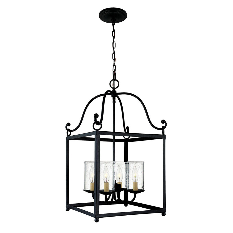 Loops 4 Bulb Ceiling Pendant Light Fitting Antique Forged Iron Led E14 60W Bulb