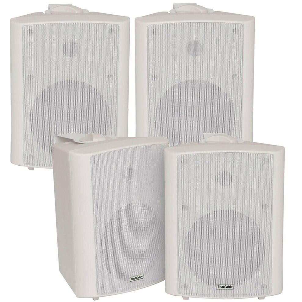 Loops 4X 90W Wall Mounted Stereo Speakers 5.25" 8Ohm Quality Home Audio Music White