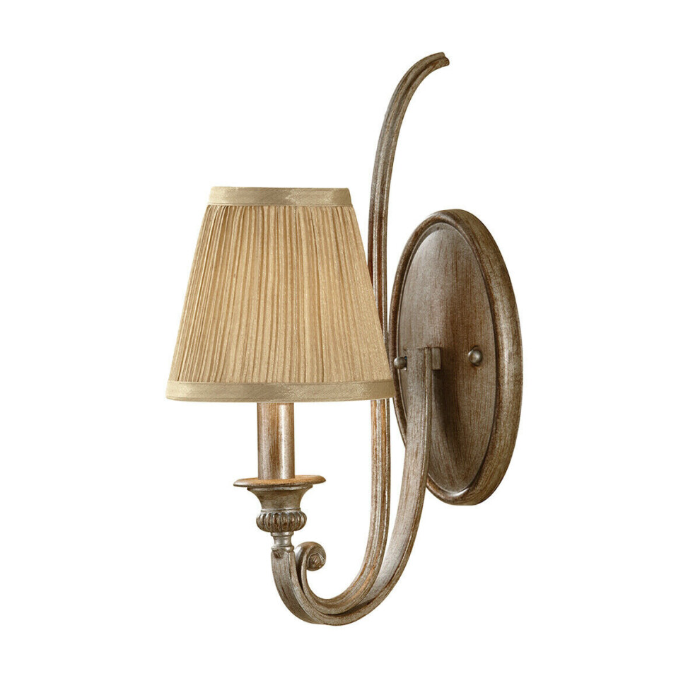 Loops Wall Light Curved Design Gold Shade Mushroom Pleat Silver Sand Led E14 60W