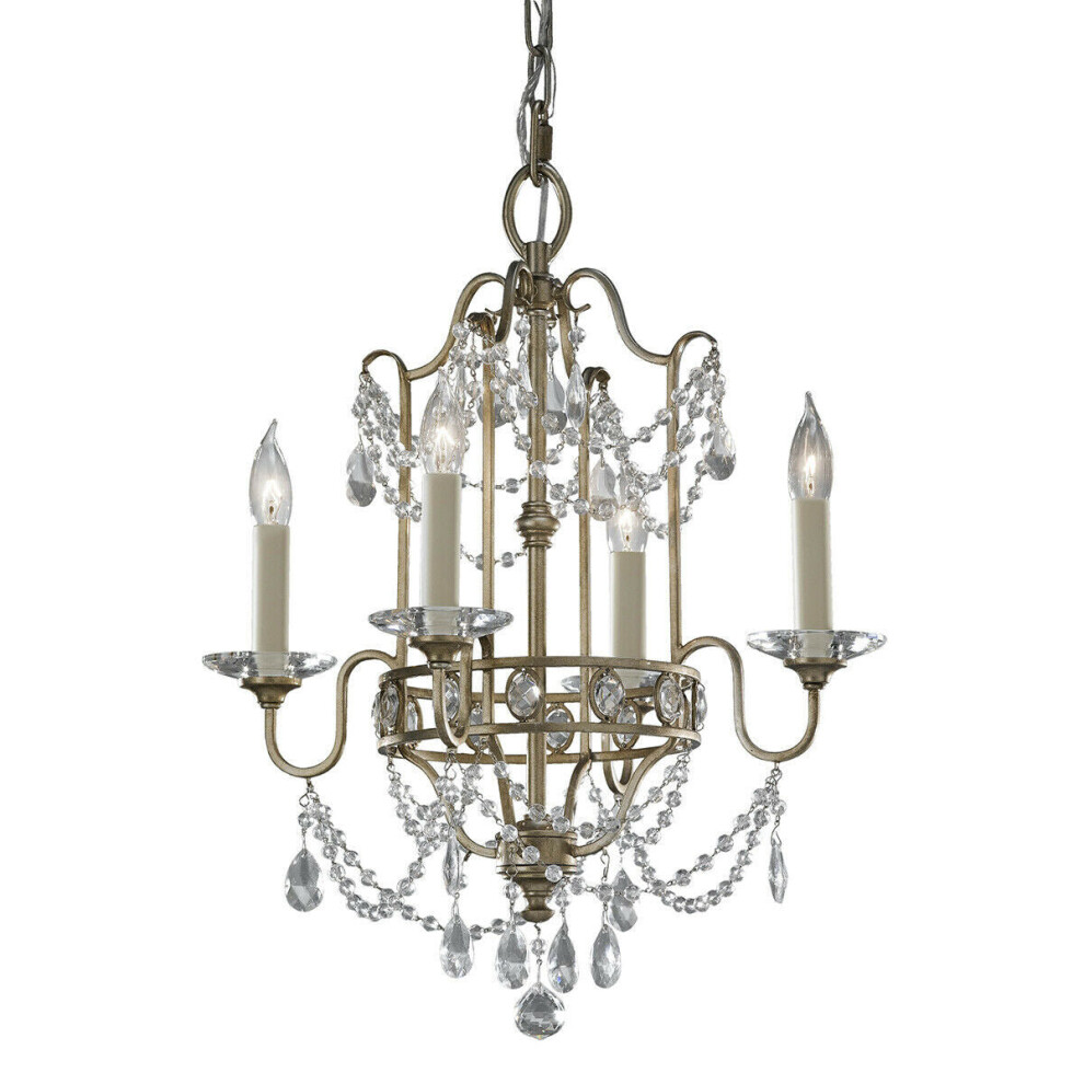 Loops 4 Bulb Chandelier Hanging Pendant Gilded Led E14 60W Bulb Light/Silver