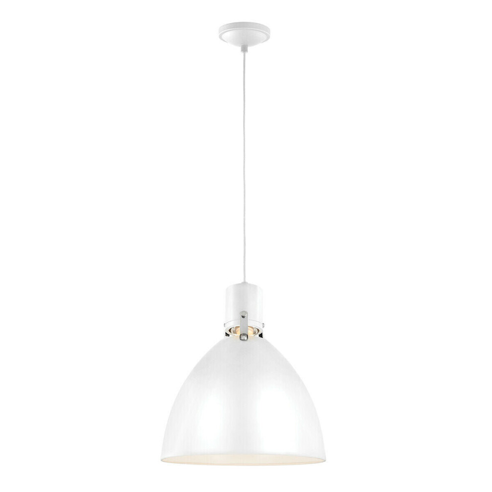 Loops 1 Bulb Ceiling Pendant Light Fitting Flat White/Chrome Led 8W Bulb