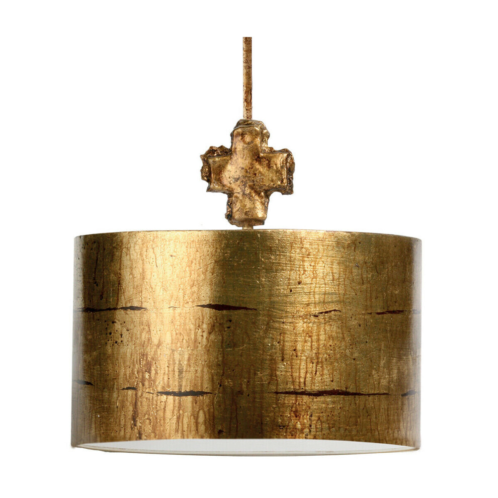 Loops 1 Bulb Ceiling Pendant Light Fitting Aged Gold Led E27 100W Bulb