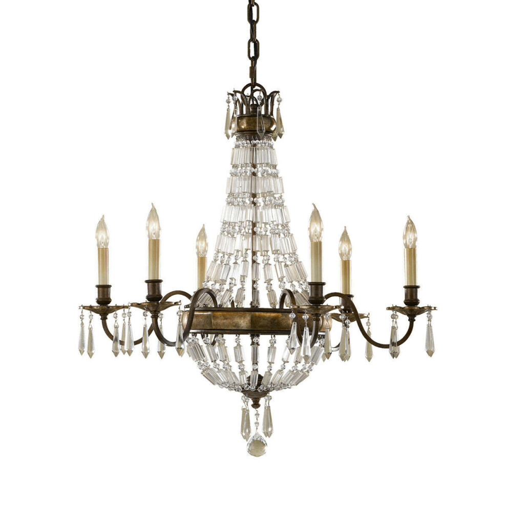 Loops 6 Bulb Chandelier Oxidized British Led E14 60W Light/Bronze