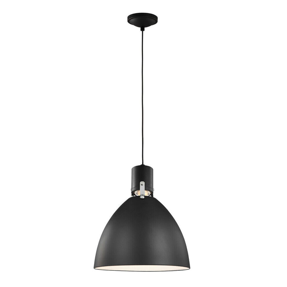 Loops 1 Bulb Ceiling Pendant Light Fitting Matte Black Led 8W Bulb