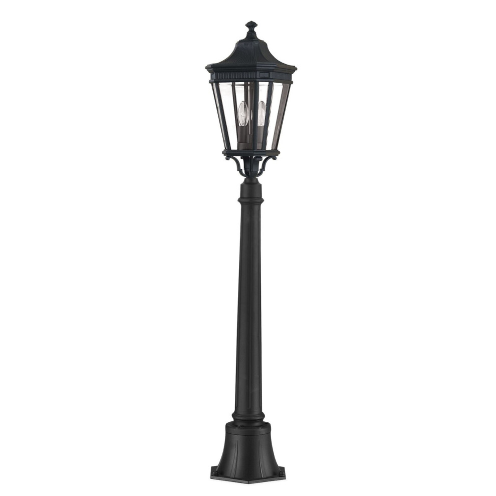 Loops Outdoor Ip44 2 Bulb Short Mini Lamp Post Pillar Black Led E14 60W