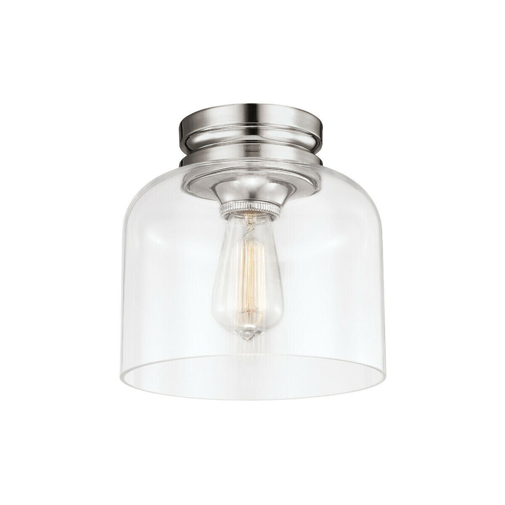 Loops 1 Bulb Flush Low Ceiling Polished Nickel Finish Led E27 60W Bulb Light