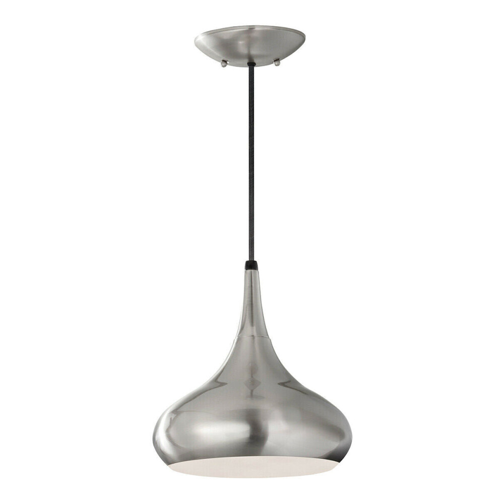 Loops 1 Bulb Ceiling Pendant Light Fitting Brushed Steel Led E27 60W Bulb