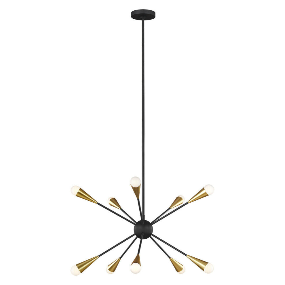 Loops 10 Bulb Chandelier Hanging Pendant Light Midnight Black Led G9 3.5W Bulb