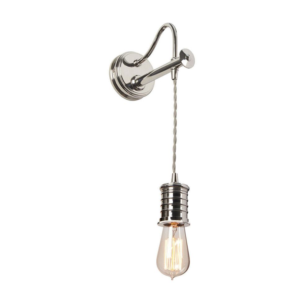 Loops Wall Light Sconce Highly Polished Nickel Finish Led E27 60W Bulb D00464