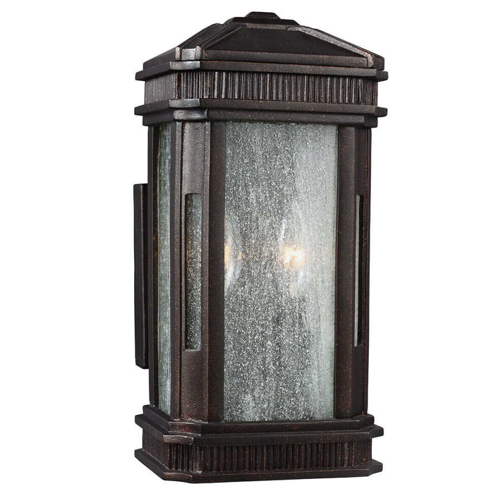 Loops Outdoor Ip44 Twin Wall Gilded Led E14 60W Light/Bronze