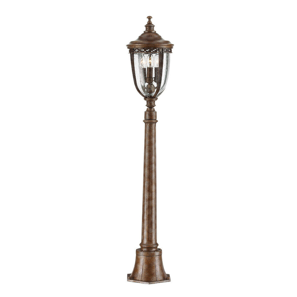Loops Outdoor Ip44 3 Bulb Short Mini Lamp Post Pillar British Led E14 60W Bronze