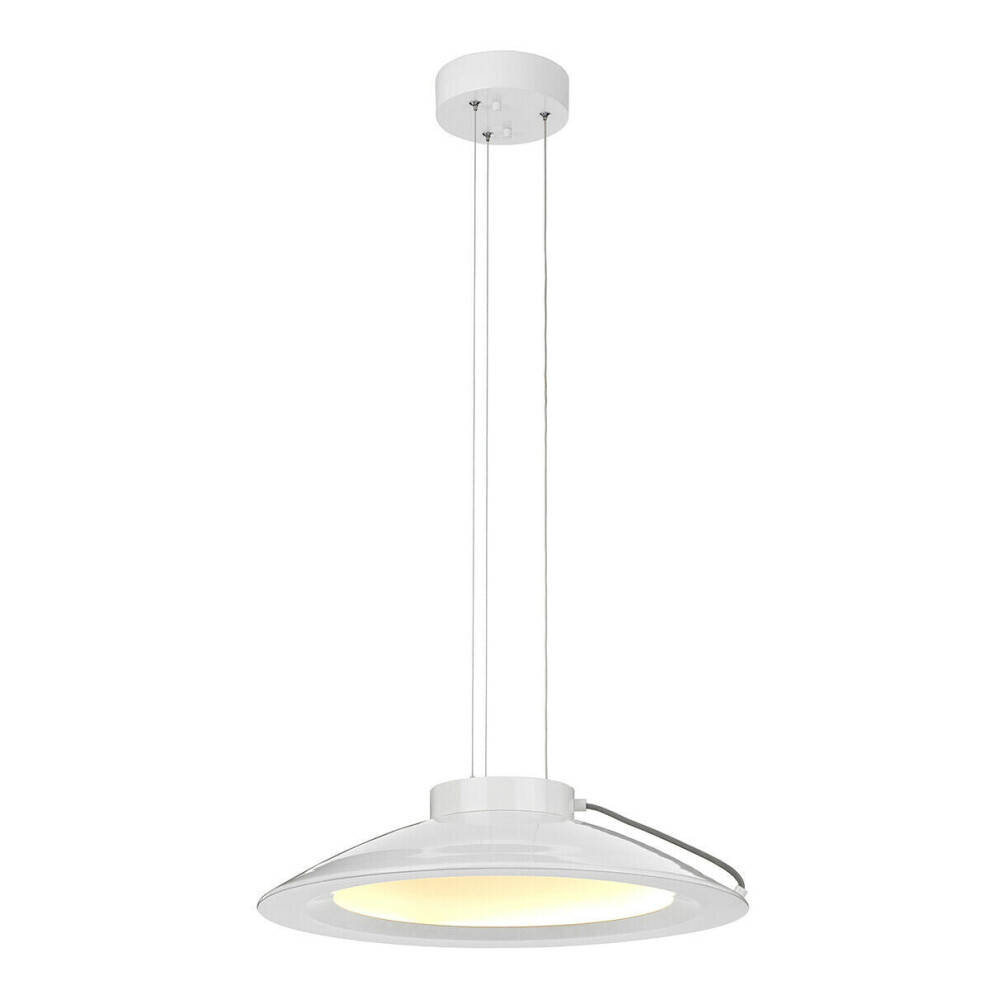 1 Bulb Ceiling Pendant Light Fitting White Painted LED 36W Bulb