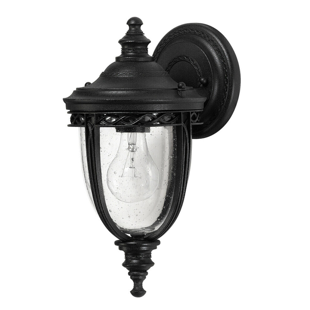 Loops Outdoor Ip44 Wall Sconce Led E27 60W Bulb Outside External D00712 Light/Black