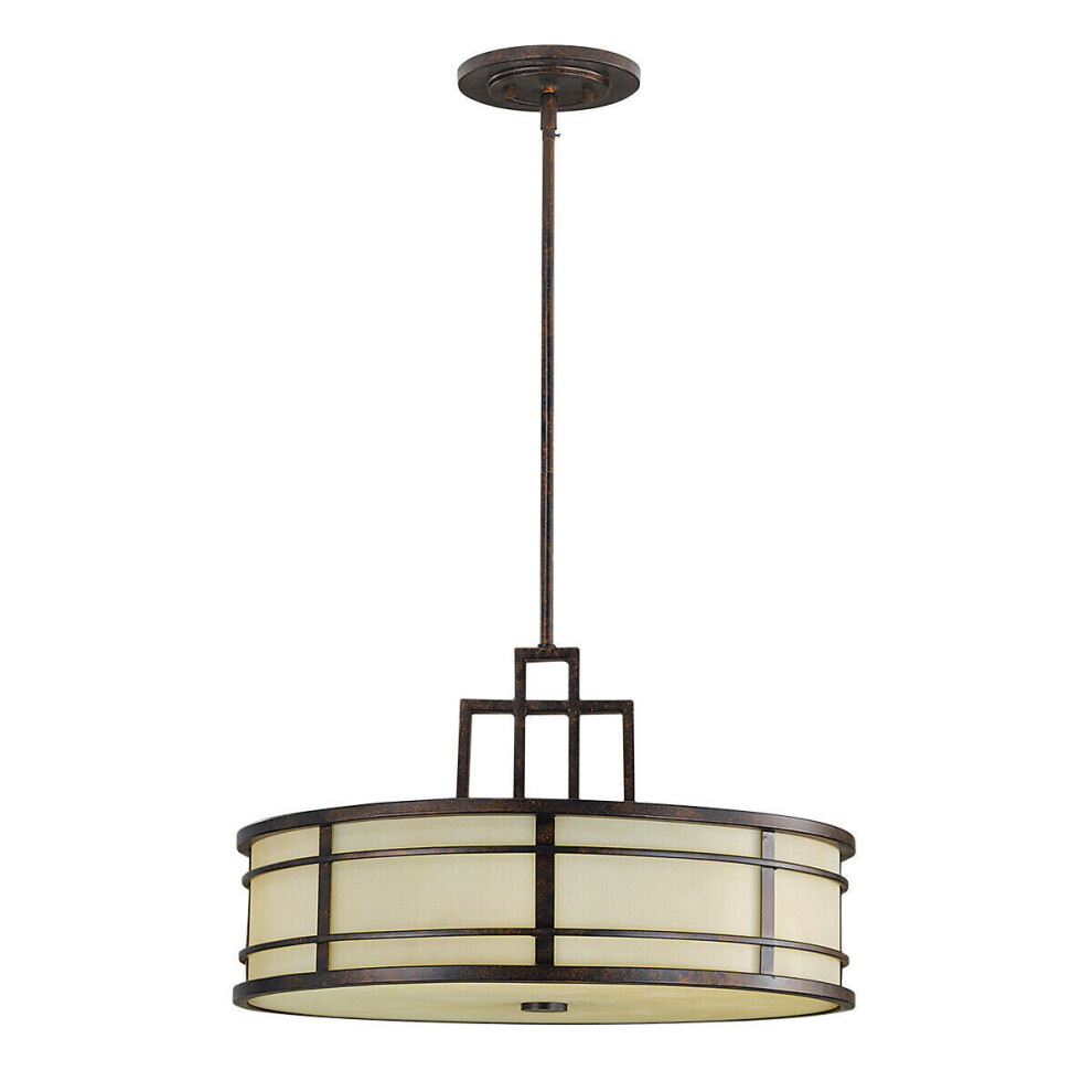 Loops 3 Bulb Ceiling Pendant Light Fitting Grecian Bronze Led E27 60W Bulb