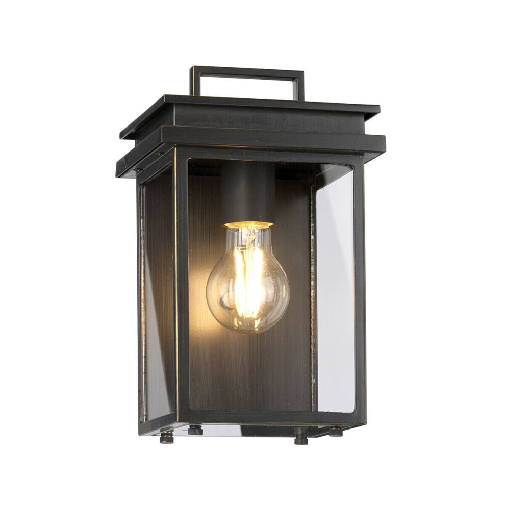 Loops Outdoor Ip44 1 Bulb Wall Lantern Antique Led E27 60W D00746 Light/Bronze