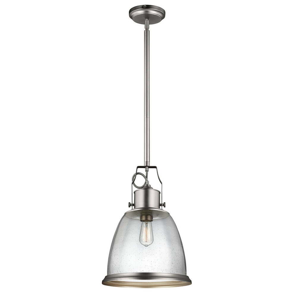 Loops 1 Bulb Ceiling Pendant Light Fitting Satin Nickel Led E27 75W Bulb