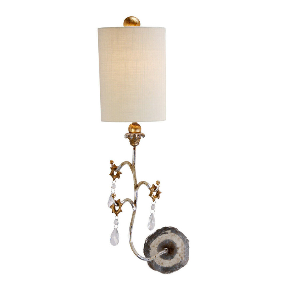 Loops Wall Light Sconce Silver & Cream Patina Led E27 60W Bulb