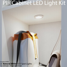 Auto On/Off LED Kit 3 In Under Cabinet Kitchen Light PIR Motion Sensor Detector