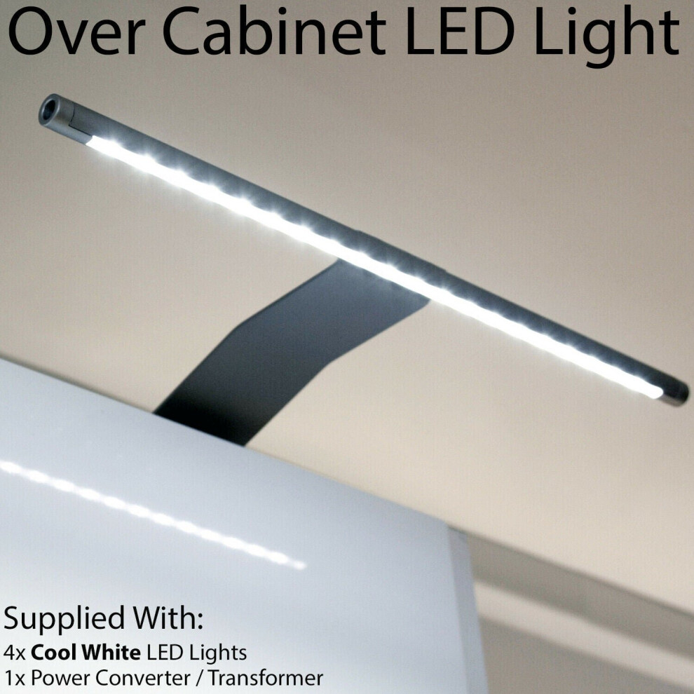 4x Over Cabinet LED Light & Driver Kit COOL WHITE Kitchen Cupboard Reading Lamp