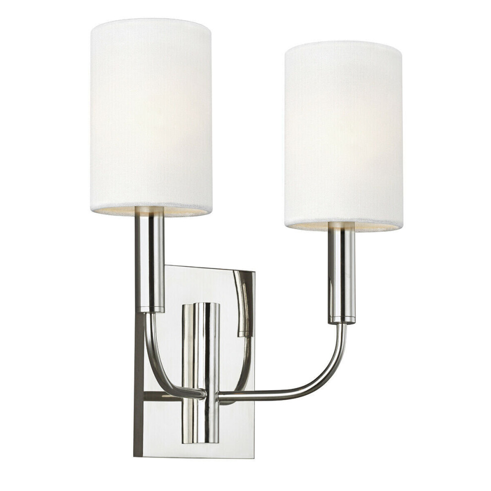 Loops Twin Wall Sconce Highly Polished Nickel Finish Led E14 60W Bulb D00641 Light