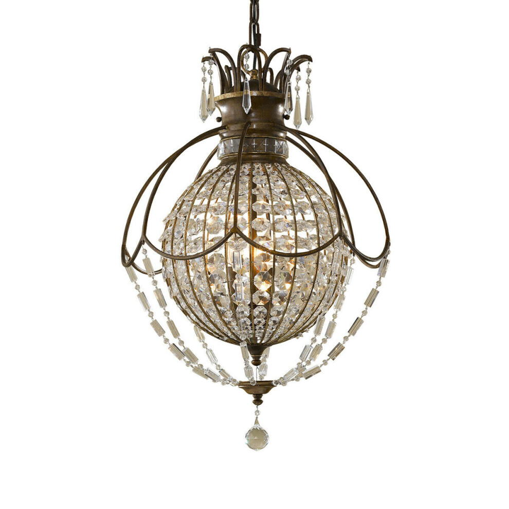 3 Bulb Chandelier LIght Oxidized Bronze British Bronze LED E14 60W