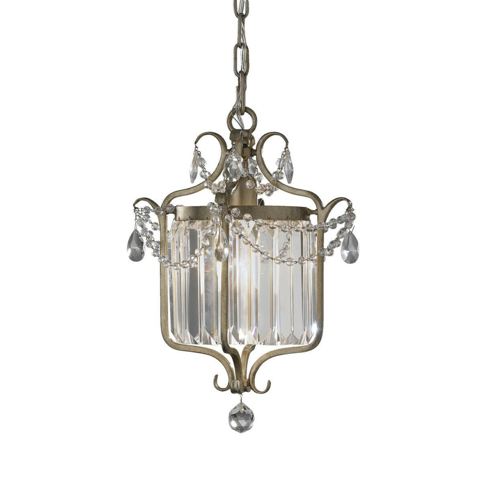 1 Bulb Ceiling Pendant Light Fitting Gilded Silver LED E27 100W Bulb