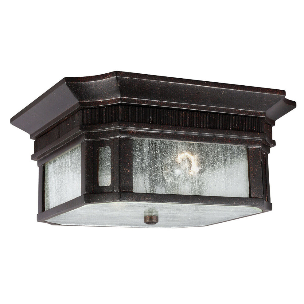 Loops Outdoor Ip44 2 Bulb Flush Light Gilded Bronze Led E27 60W