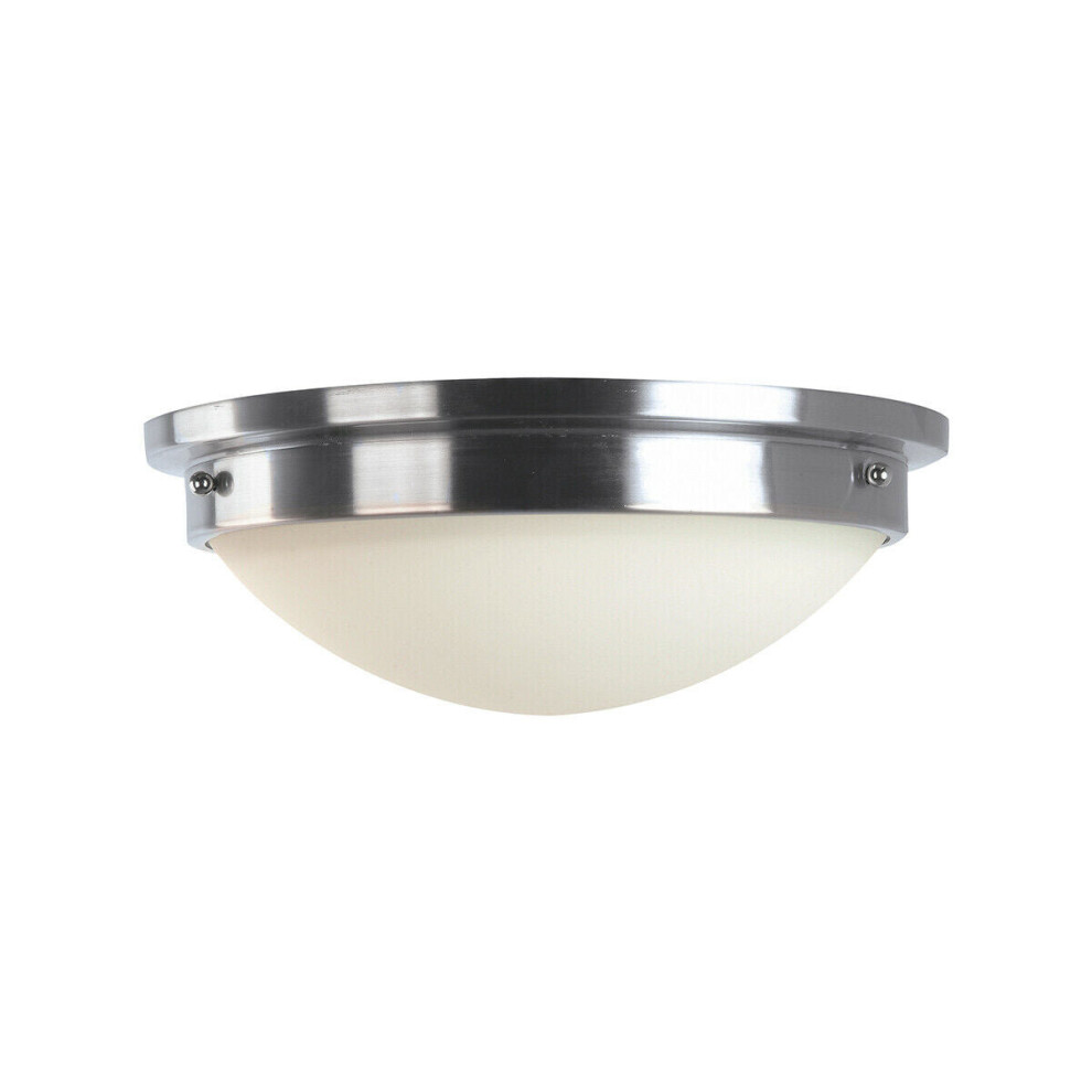 Loops 2 Bulb Flush Light Low Ceiling Polished Chrome Led E27 60W Bulb