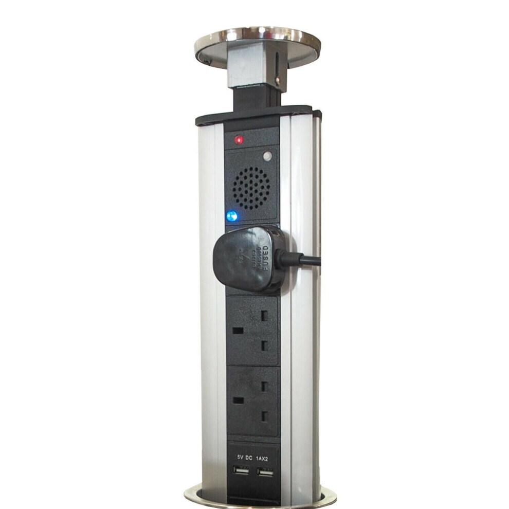 Bluetooth Pop Up Extension Tower Usb Ports & Speaker Steel Hidden Gang Socket 5056199801916