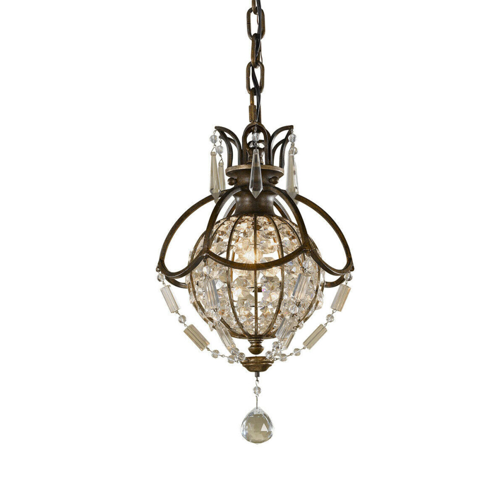 Loops 1 Bulb Ceiling Pendant Light Fitting Oxidized Bronze British Bronze Led E14 60W